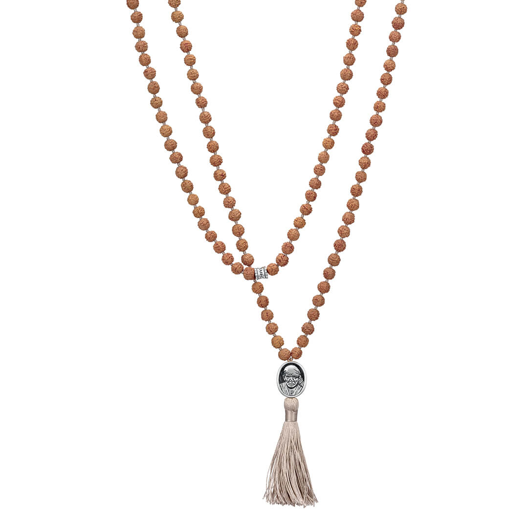Shirdi Sai Baba Meditation Mala (silver) Ecru 1