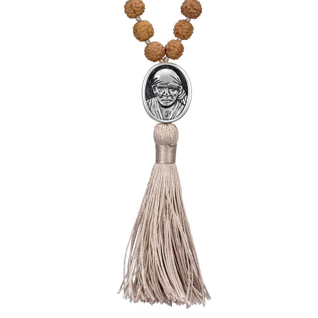 Shirdi Sai Baba Meditation Mala (silver) Ecru 3