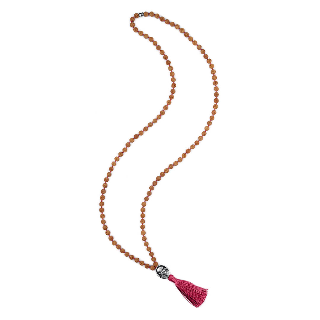 Shirdi Sai Baba Meditation Mala (silver) Maroon 2