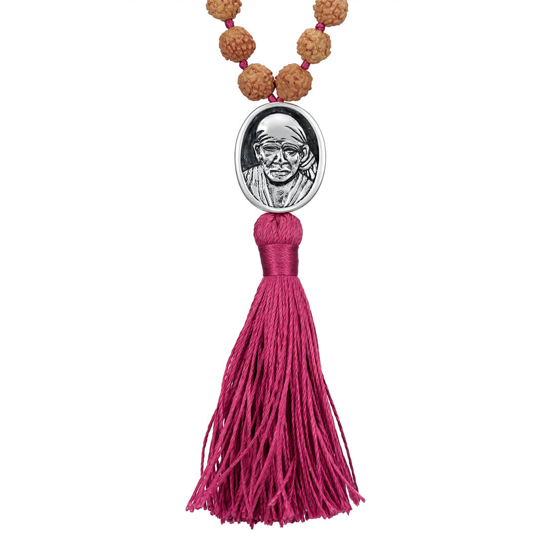 Shirdi Sai Baba Meditation Mala (silver) Maroon 3