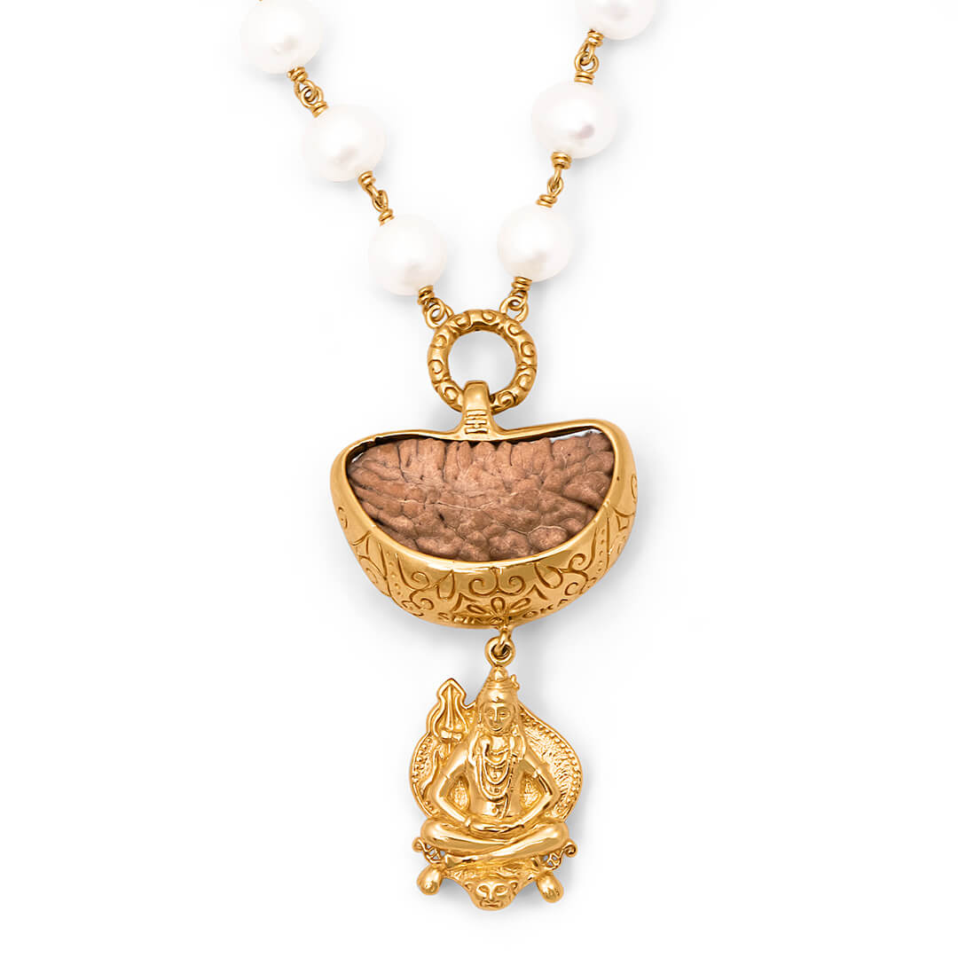 Shiva 1 Mukhi Pearl Mala (gold) 2