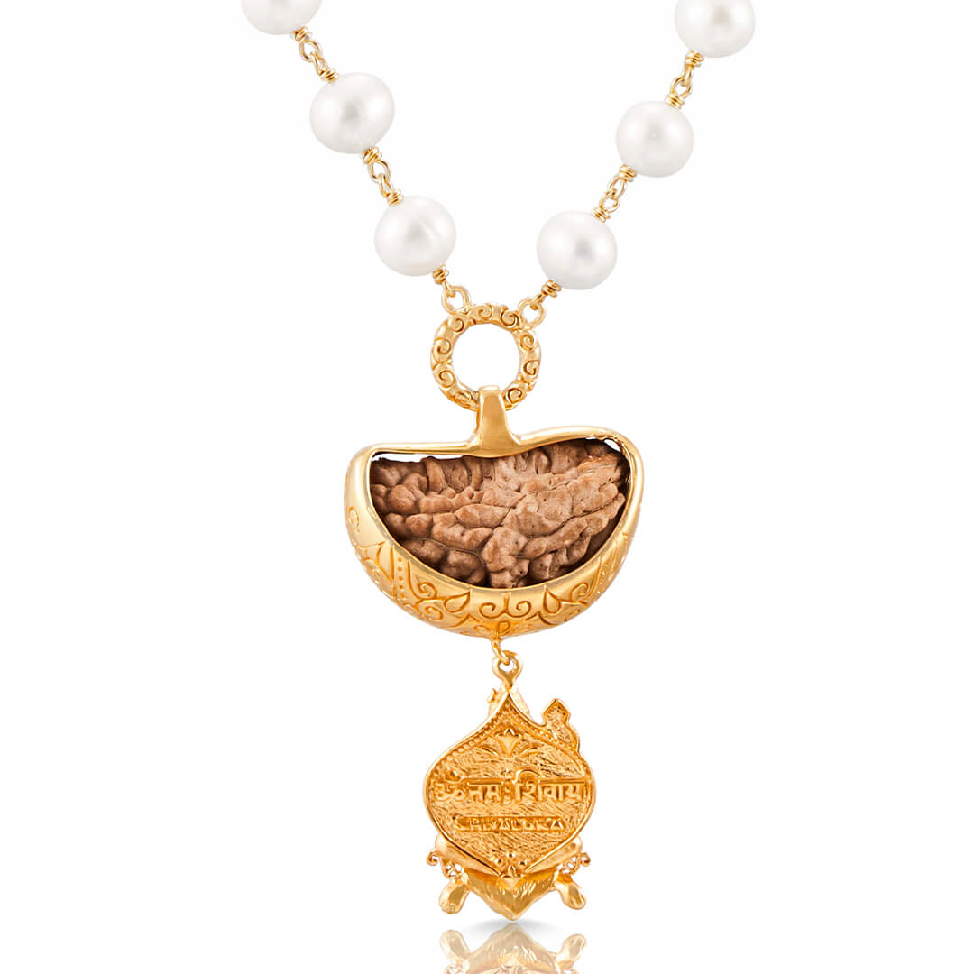 Shiva 1 Mukhi Pearl Mala (gold) 3