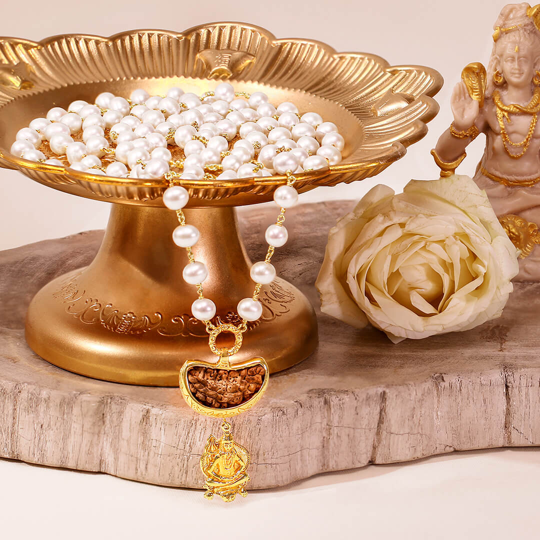 Shiva 1 Mukhi Pearl Mala (gold) 5