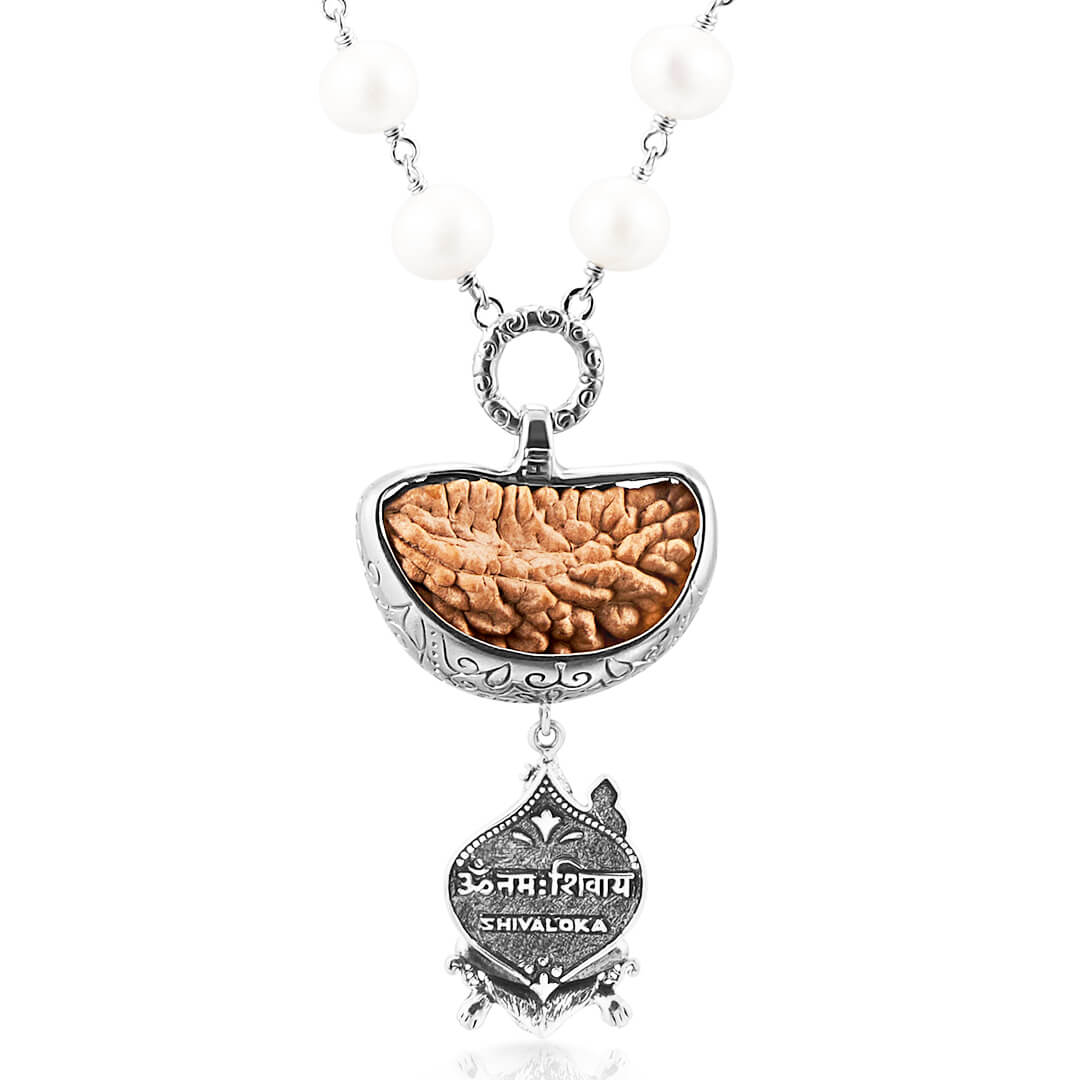 Shiva 1 Mukhi Pearl Mala (silver) 3