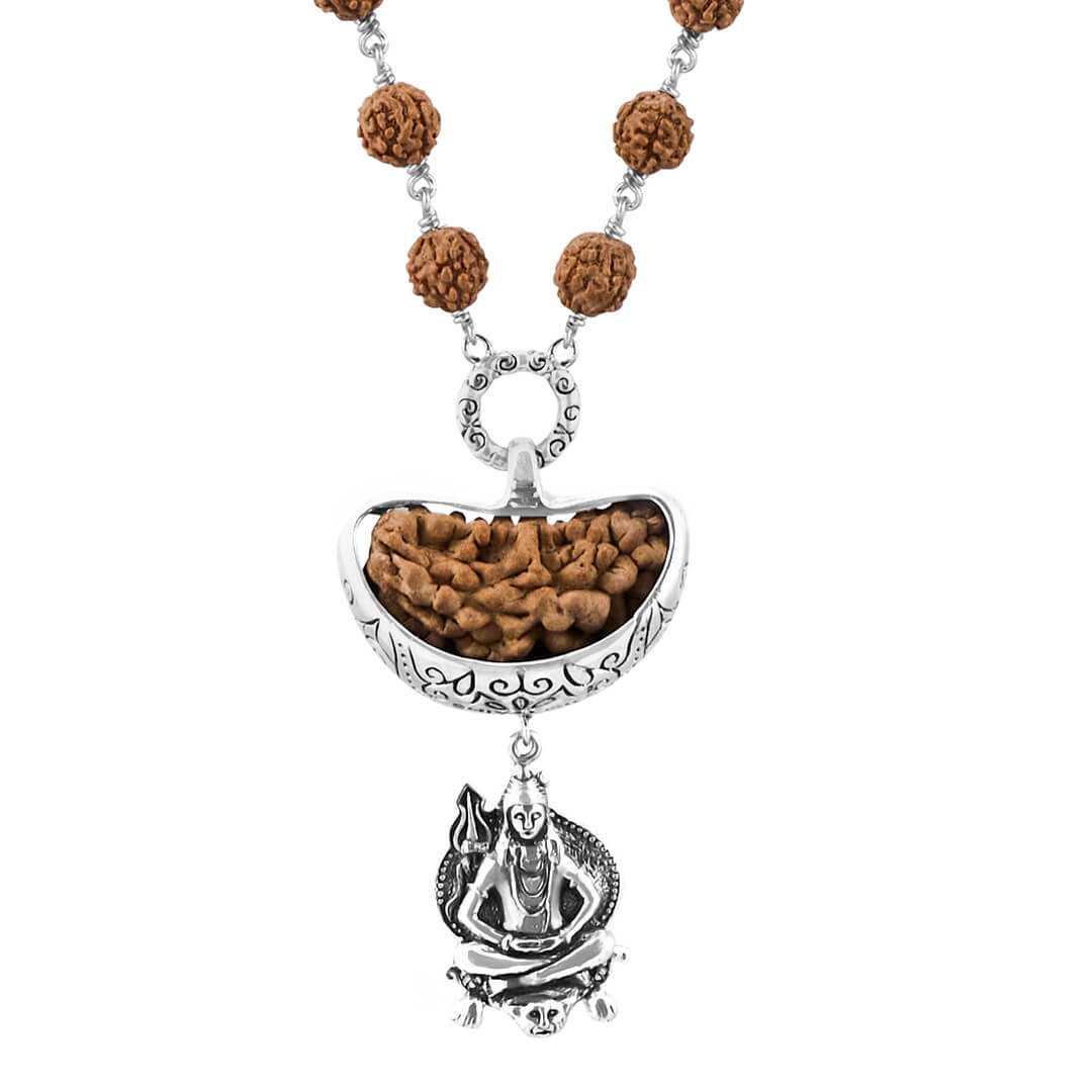 Shiva 1 Mukhi Rudraksha Mala (silver) 3