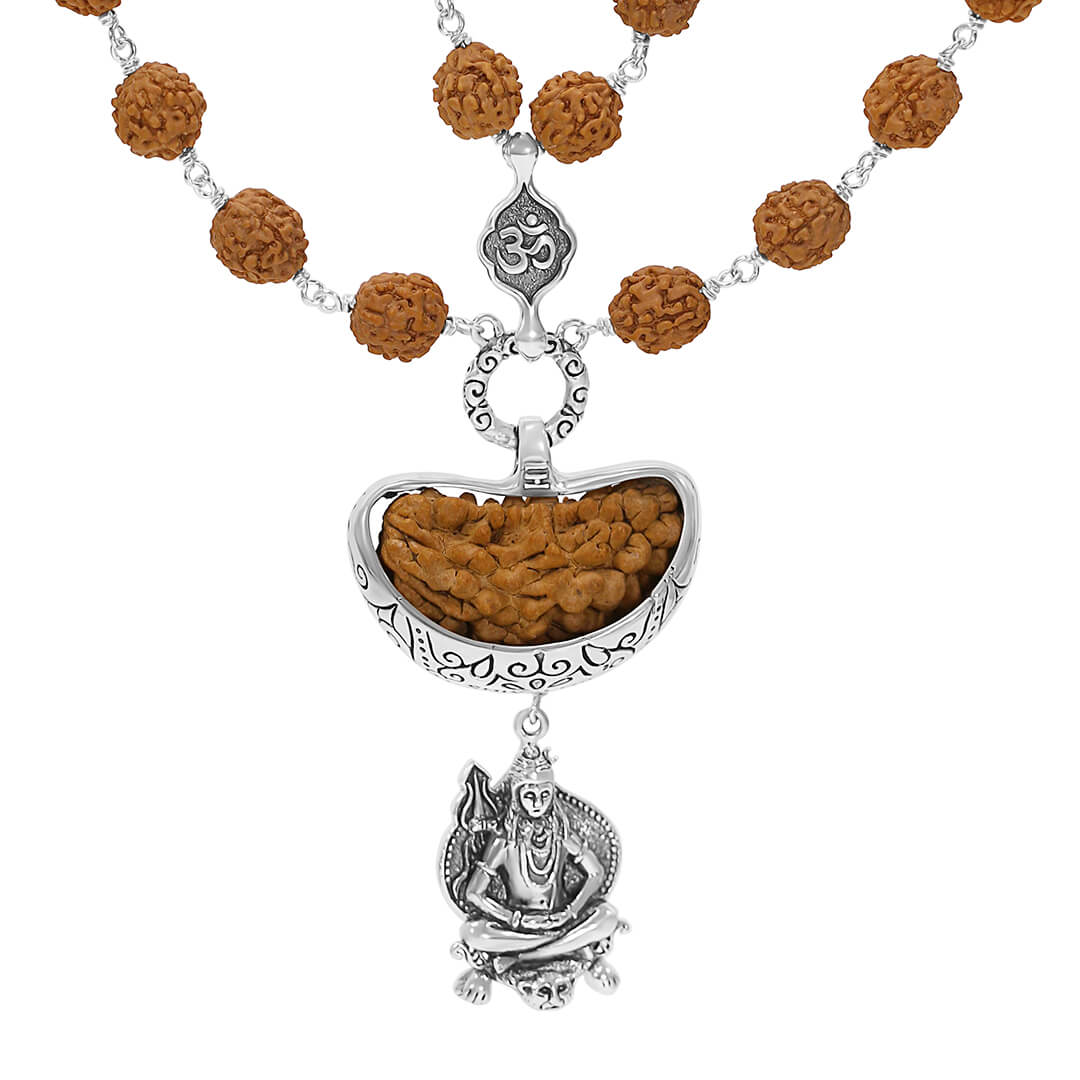 Shiva 1 Mukhi Rudraksha Mala (silver) 5