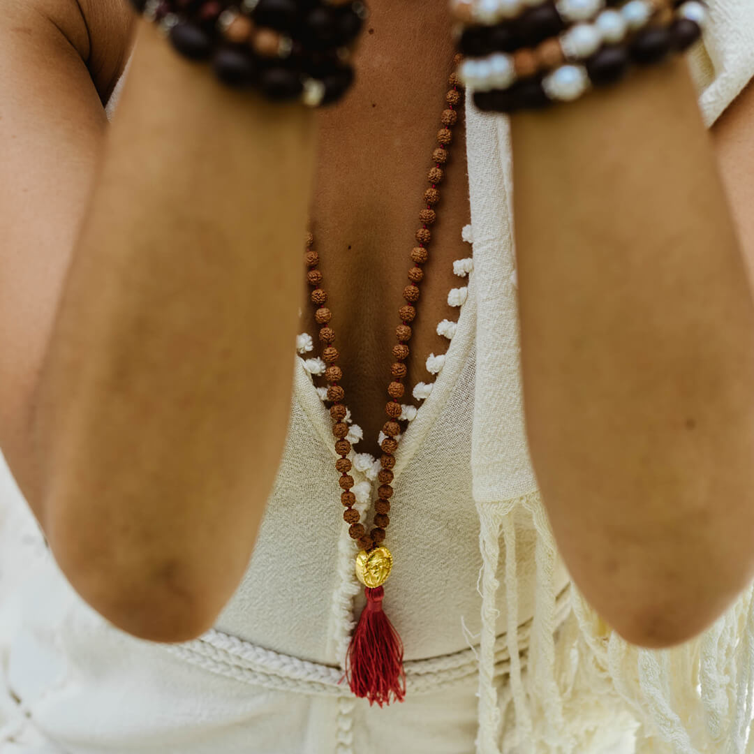 Shirdi Sai Baba Meditation Mala (burgundy-gold) 6