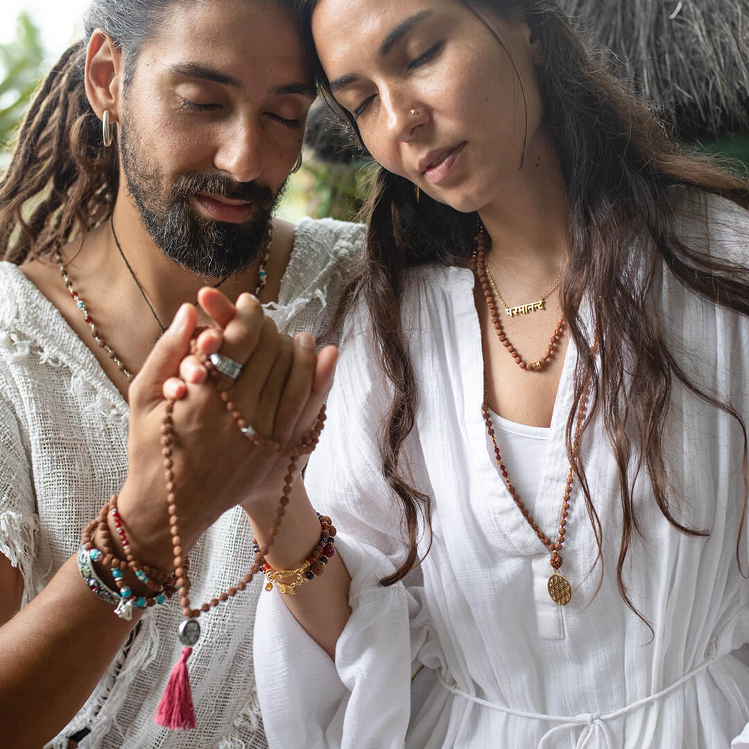 Shirdi Sai Baba Meditation Mala (burgundy-silver) 8