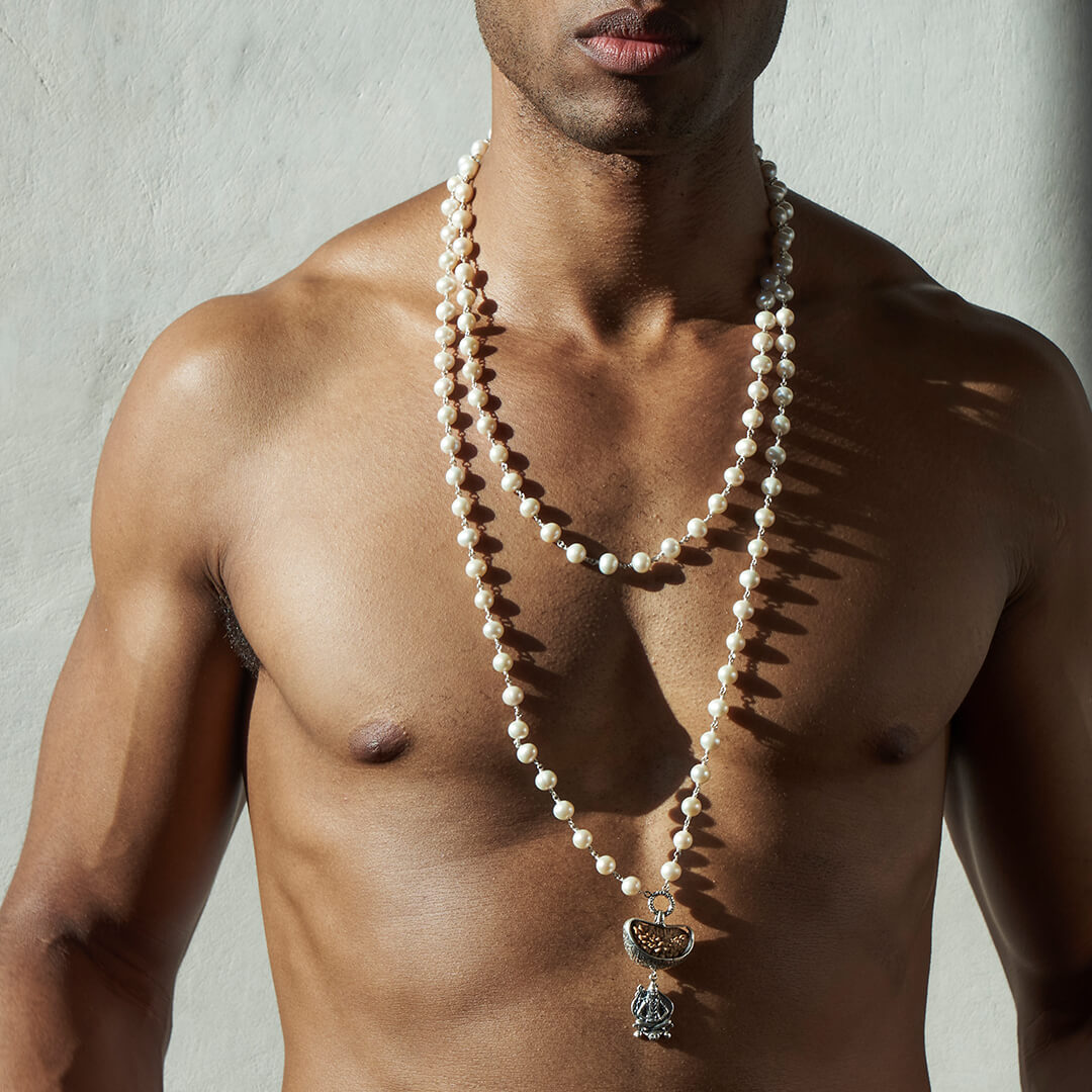 Shiva 1 Mukhi Pearl Mala (silver) 9