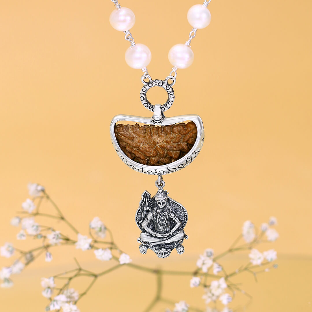 Shiva 1 Mukhi Pearl Mala (silver) 11