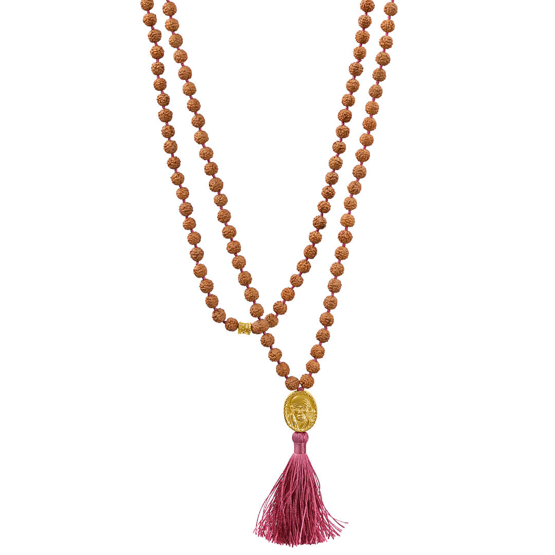 Shirdi Sai Baba Meditation Mala (burgundy-gold) 1