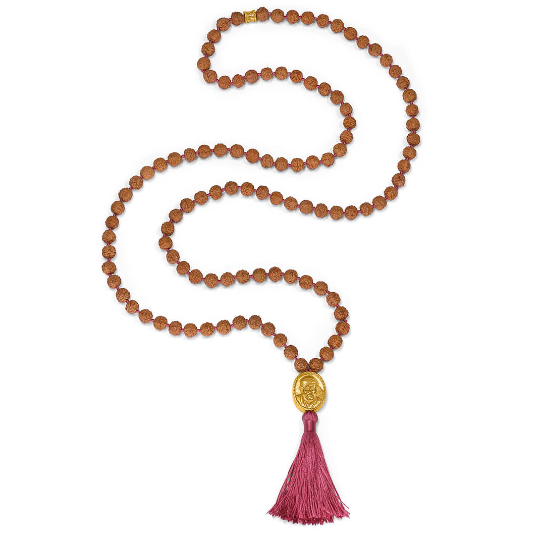 Shirdi Sai Baba Meditation Mala (burgundy-gold) 2