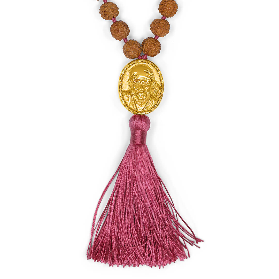 Shirdi Sai Baba Meditation Mala (burgundy-gold) 3