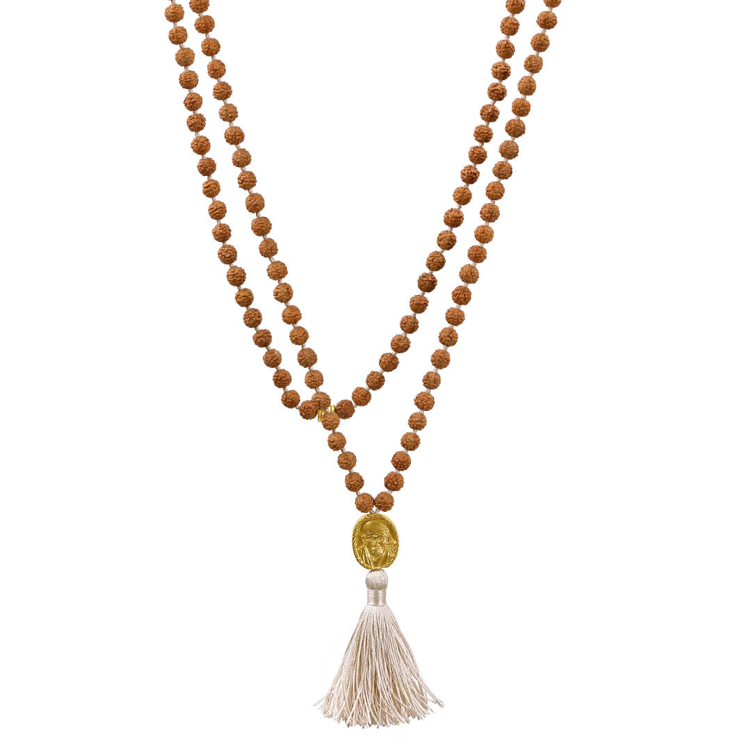 Shirdi Sai Baba Meditation Mala (ecru-gold) 1