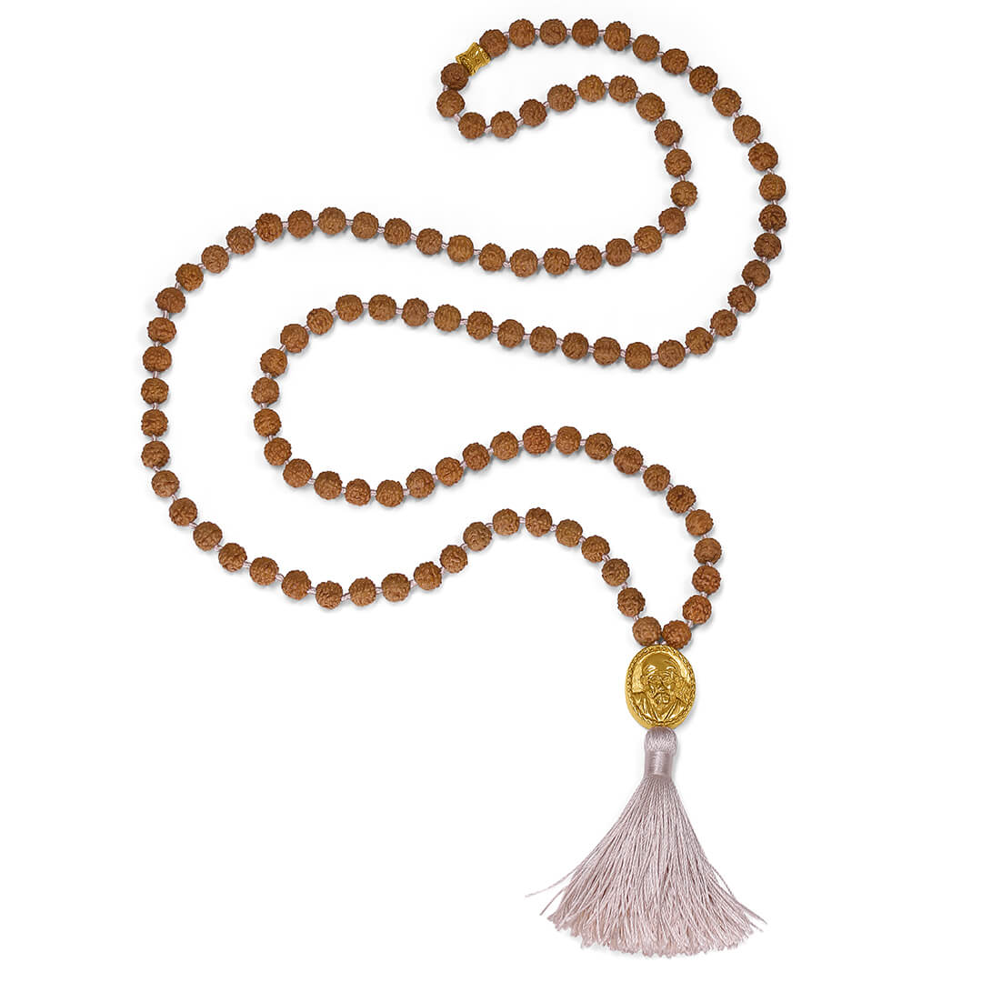 Shirdi Sai Baba Meditation Mala (ecru-gold) 2
