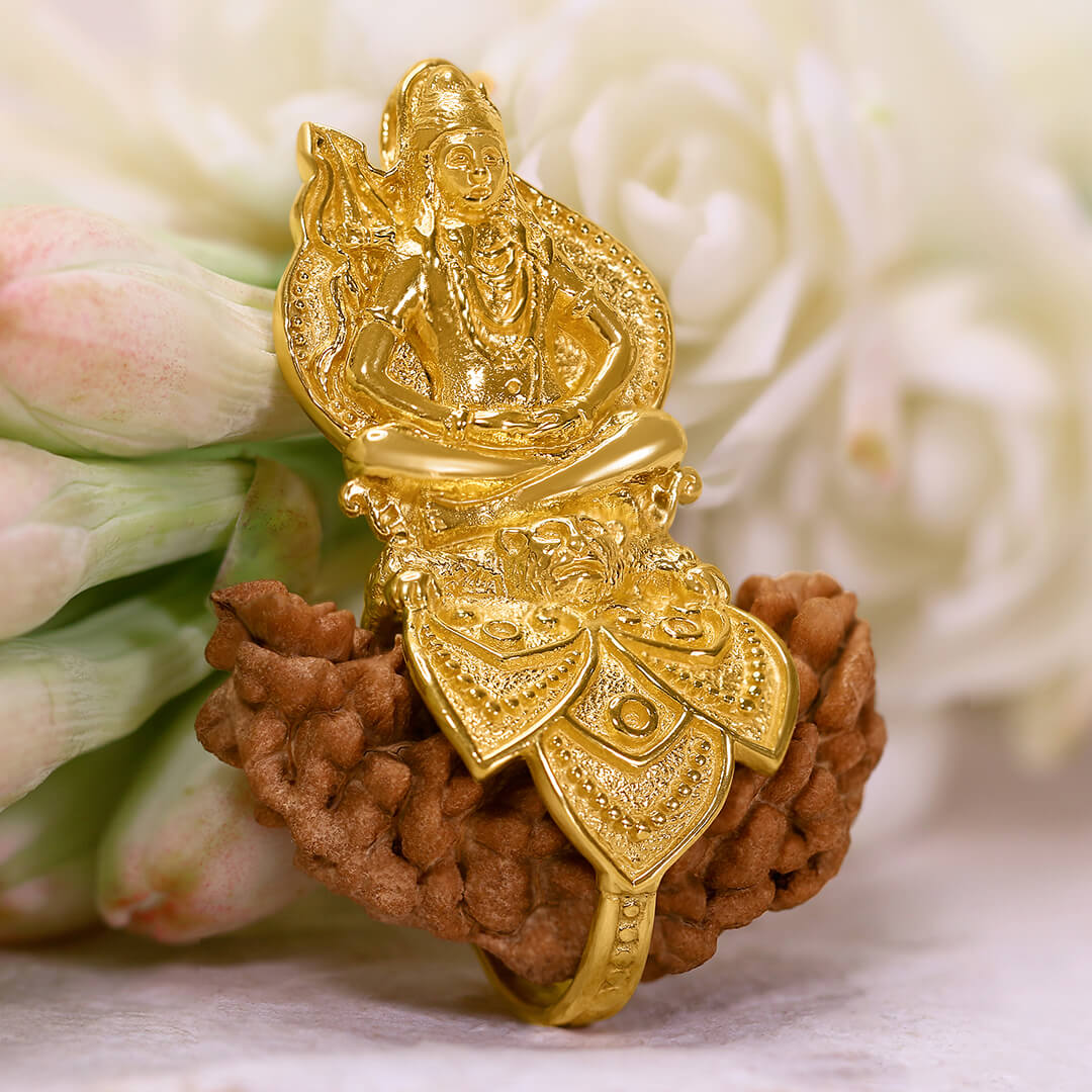 Shiva 1 Mukhi Rudraksha pendant (gold) 3