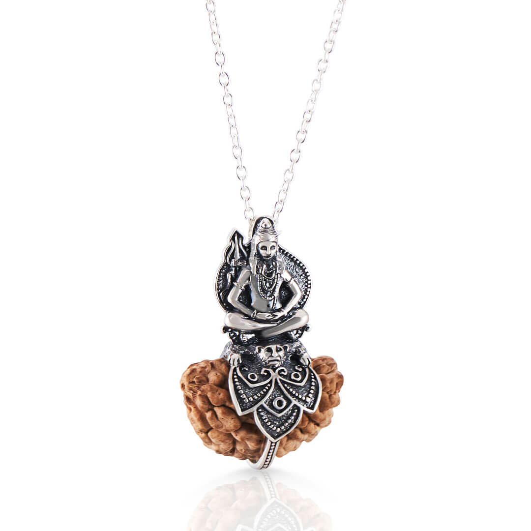 Shiva 1 Mukhi Rudraksha pendant (silver) 1