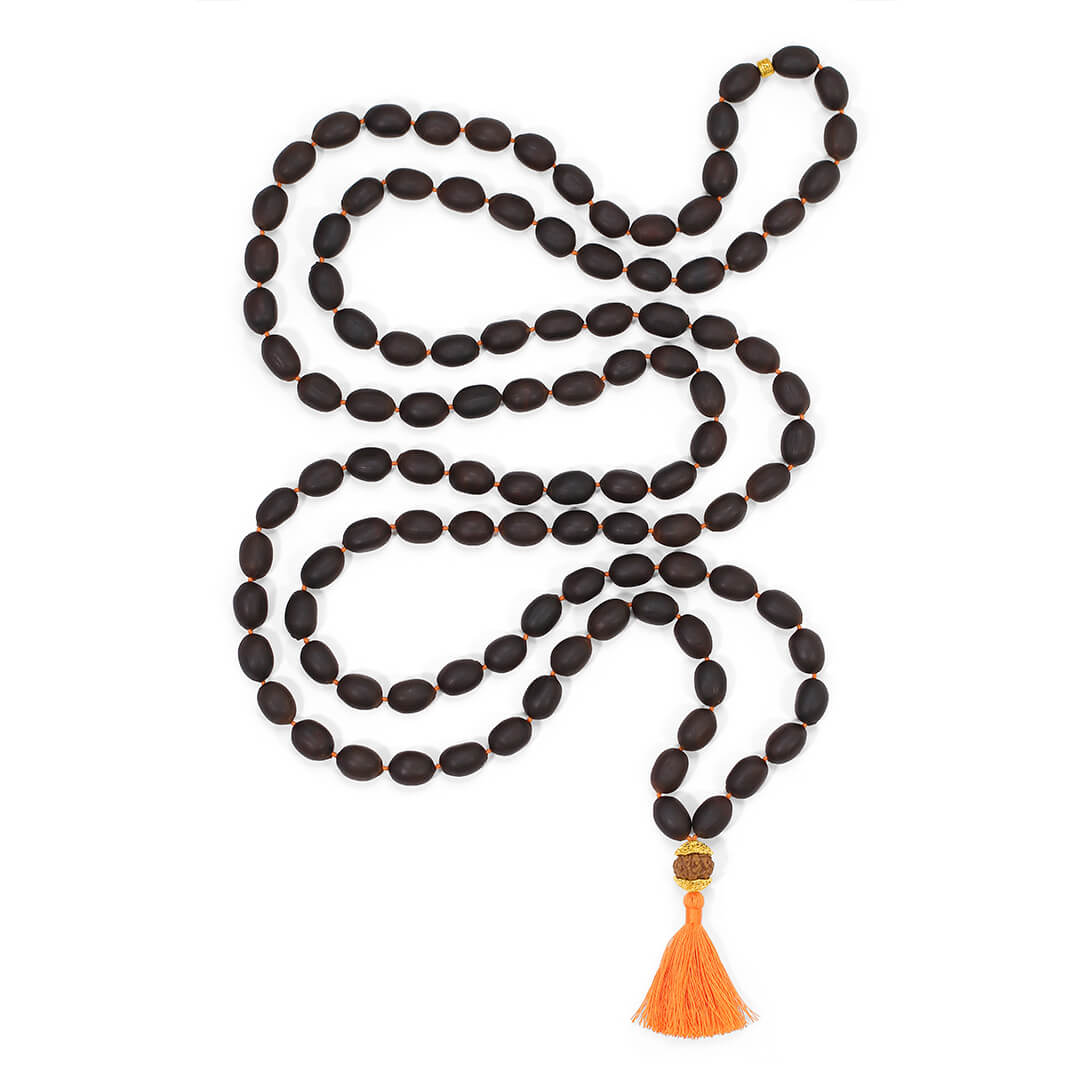 Lotus Dhyana Saffron 108 (with mukhi) 2