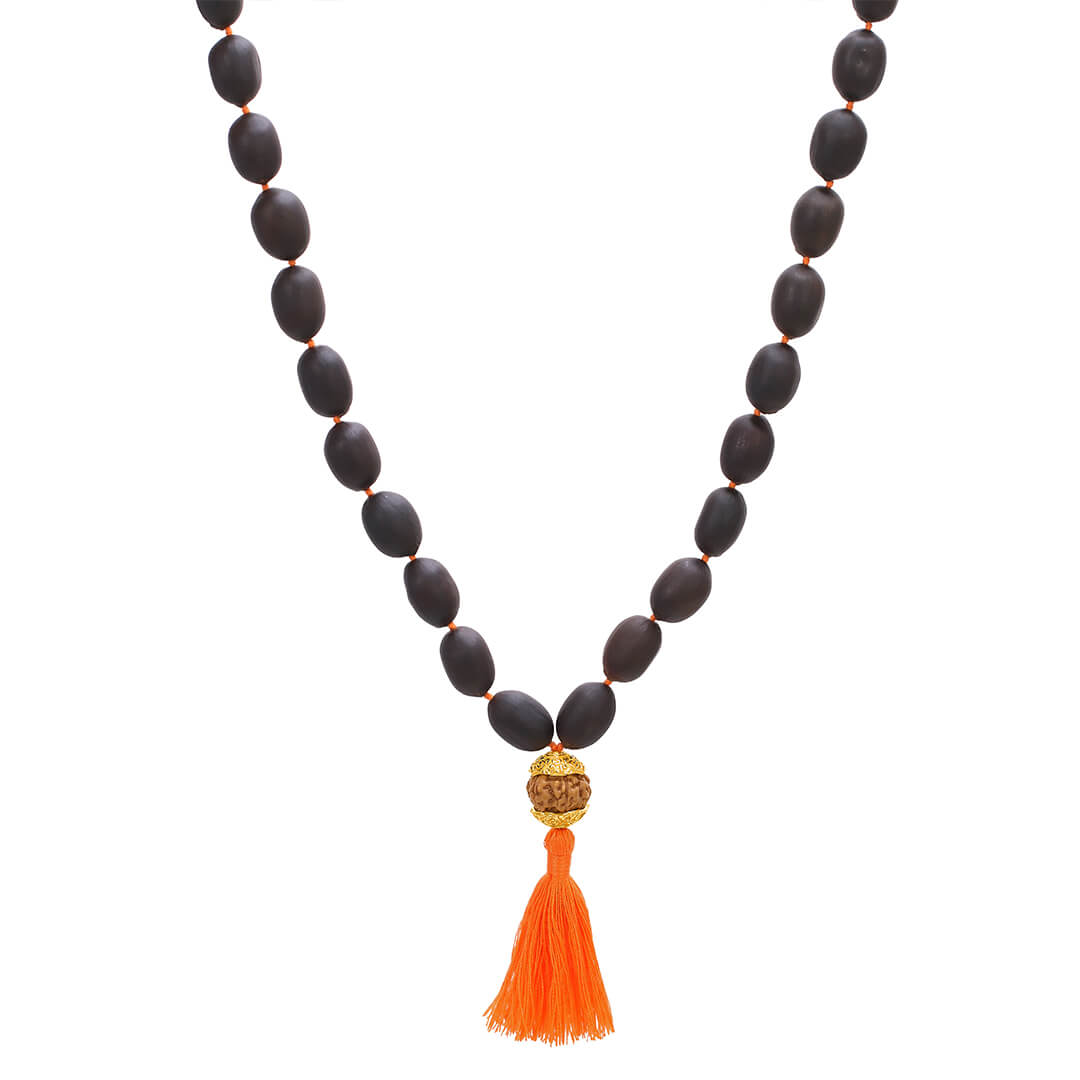 Lotus Dhyana Saffron 108 (with mukhi) 3