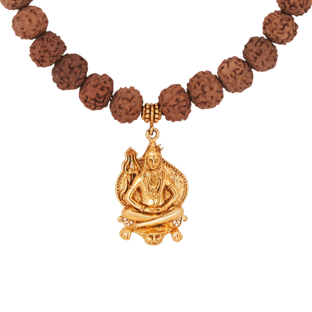 Mahadeva Shiva pendant rudraksha bracelet gold 2