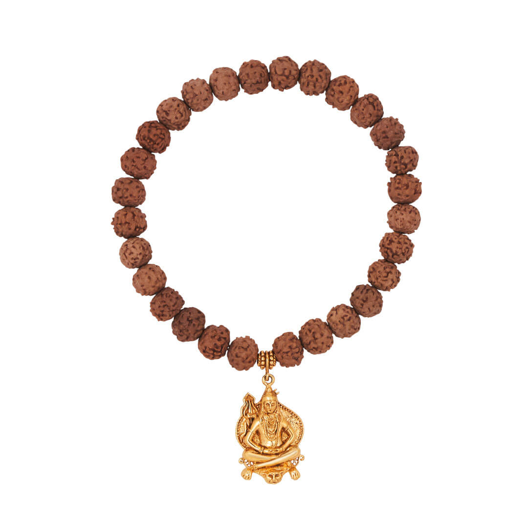 Mahadeva-Shiva-pendant-rudraksha-bracelet-(gold)-Square1
