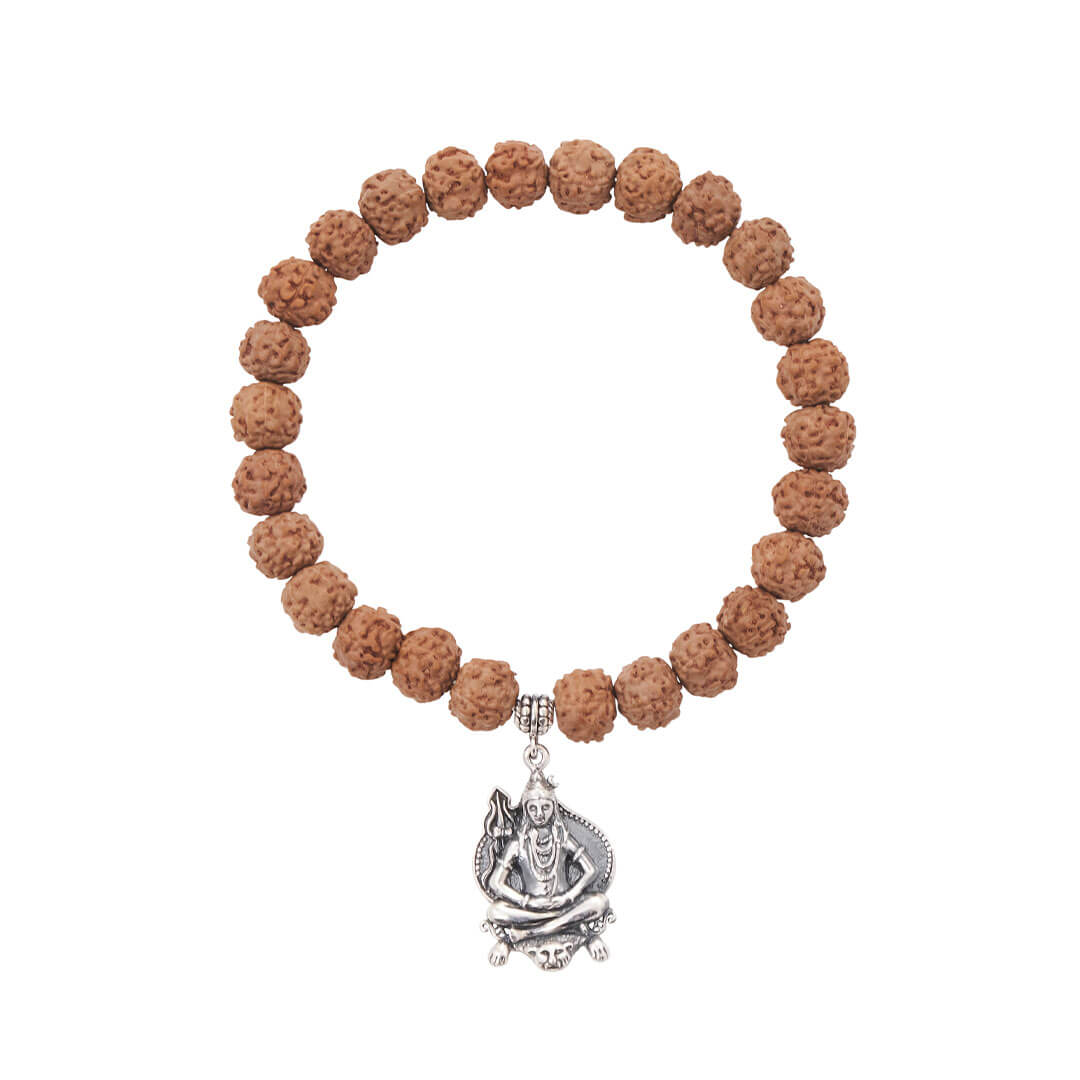 Mahadeva-Shiva-pendant-rudraksha-bracelet-(silver)-Square1