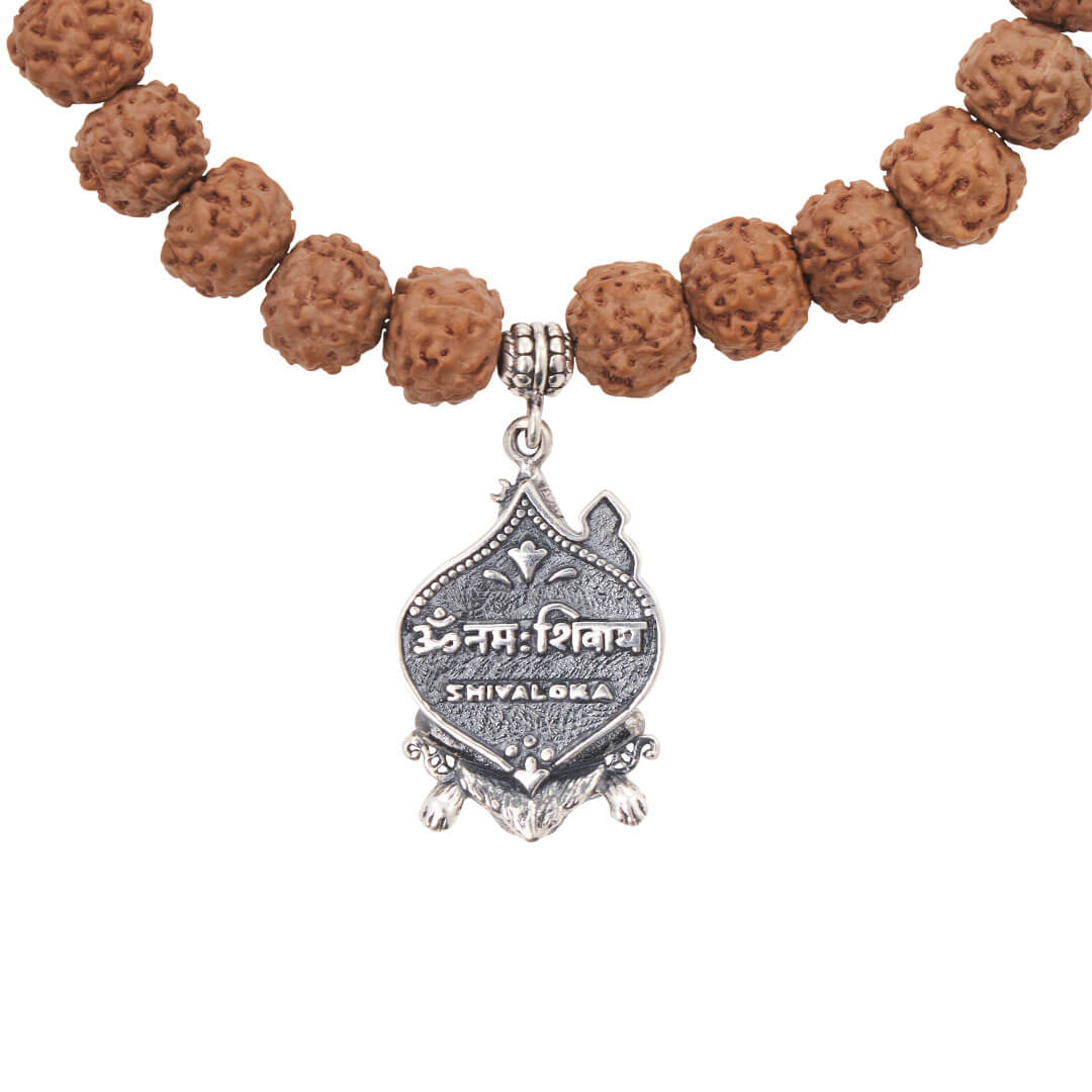 Mahadeva-Shiva-pendant-rudraksha-bracelet-(silver)-Square2