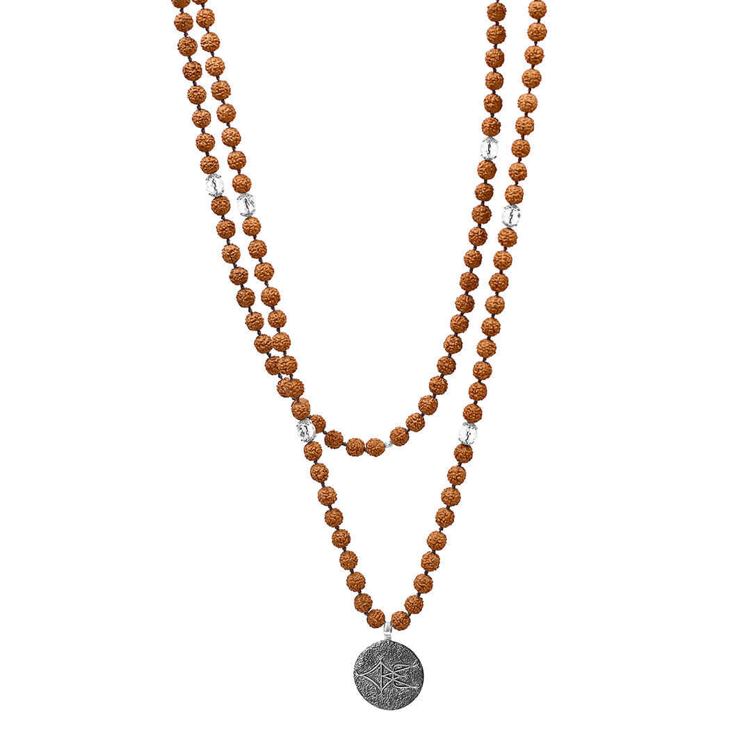 Shiva-Third-Eye-Crystal-Rudraksha-Mala-(silver)-1