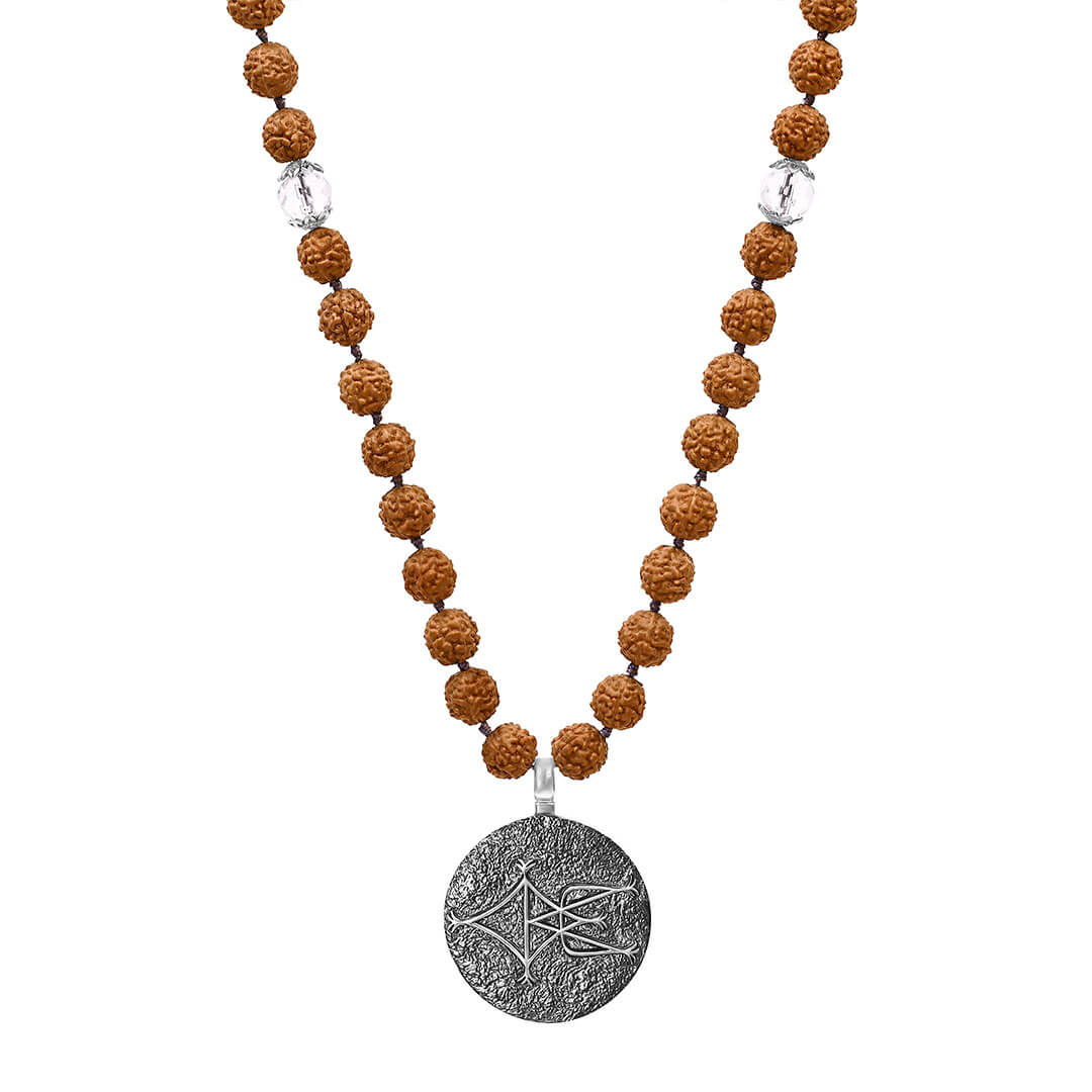Shiva-Third-Eye-Crystal-Rudraksha-Mala-(silver)-3