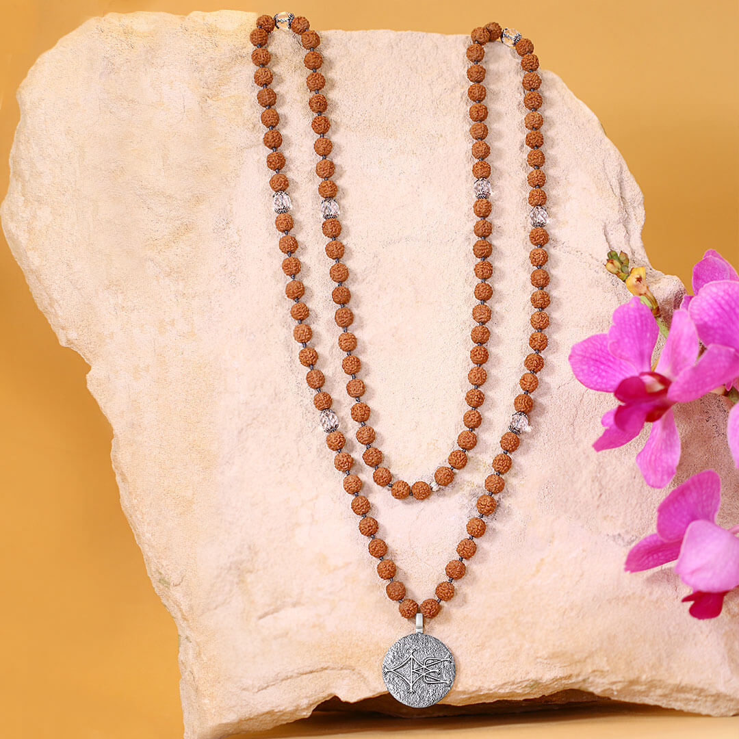 Shiva-Third-Eye-Crystal-Rudraksha-Mala-(silver)-4