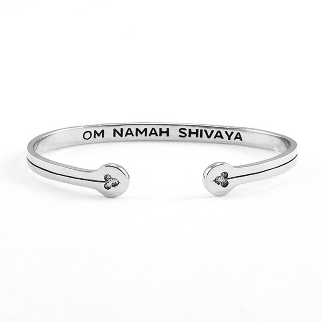 Shiva mantra cuff 2 silver
