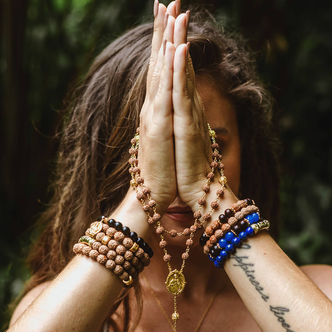 FEARLESS Sanskrit Lapis Bracelet (gold brass) 7