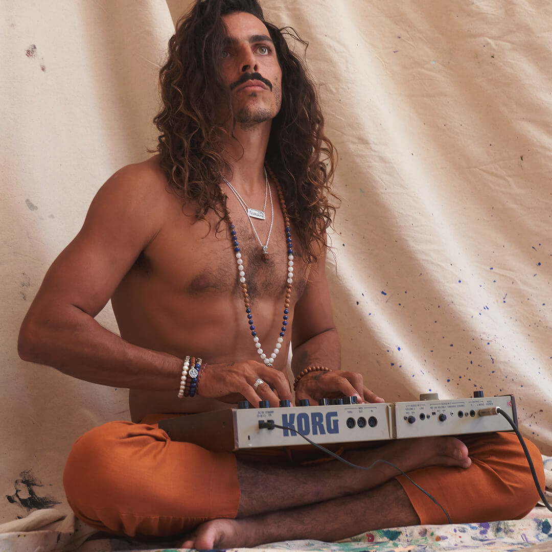 FEARLESS Sanskrit Lapis Bracelet (silver brass) 5