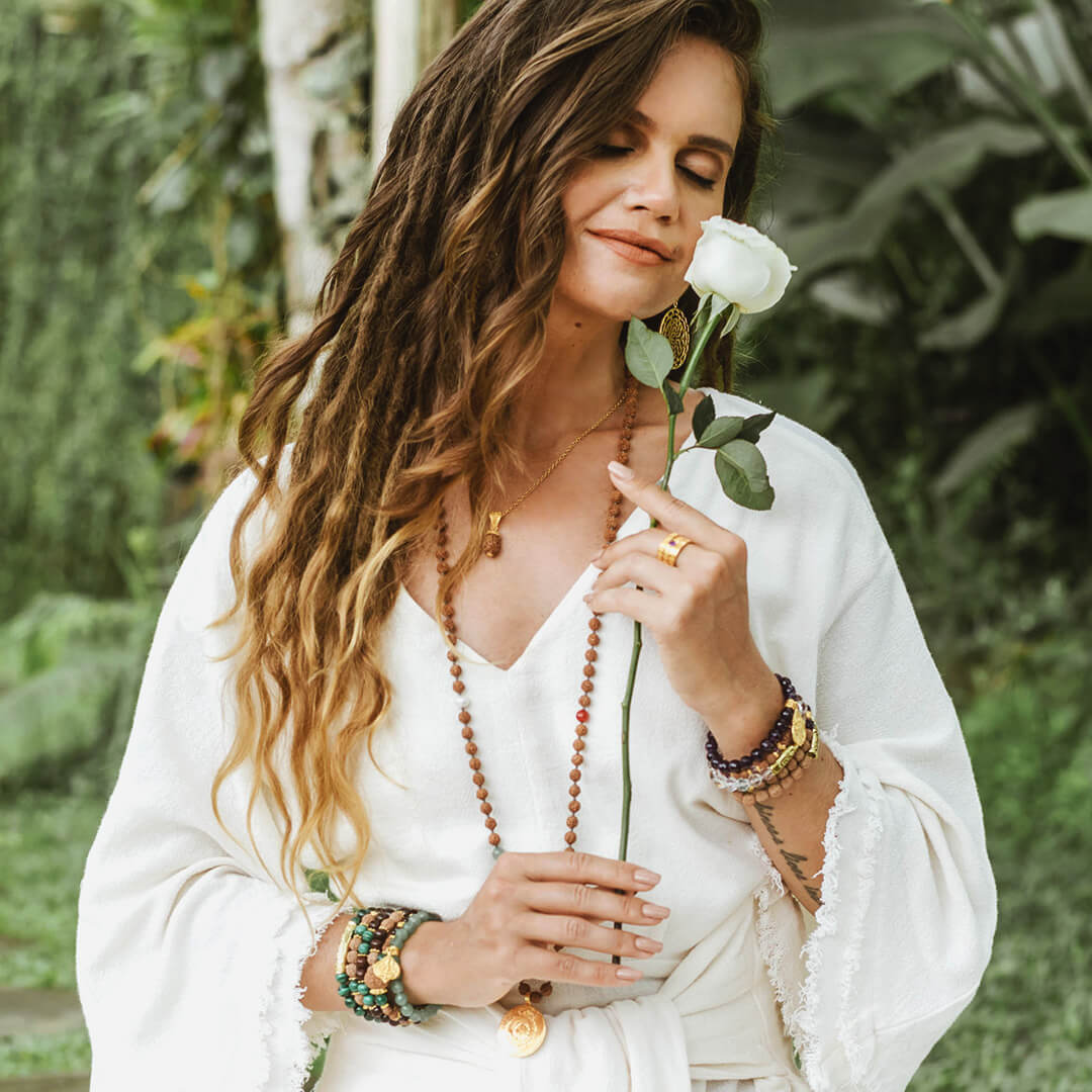 FEARLESS Sanskrit Malachite Bracelet (gold brass) 7