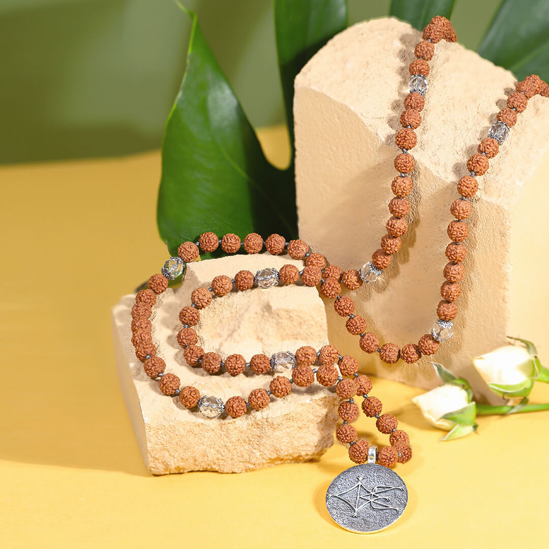 Shiva-Third-Eye-Crystal-Rudraksha-Mala-(silver)-7