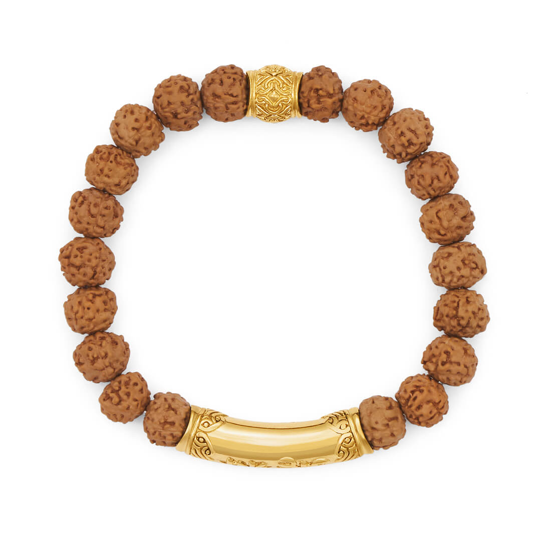 Blessed Rudraksha Mantra Bracelet (gold) 2