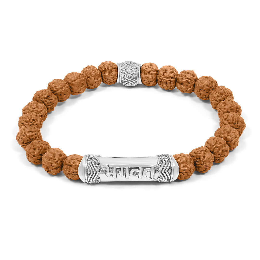 Blessed Rudraksha Mantra Bracelet (silver) 1