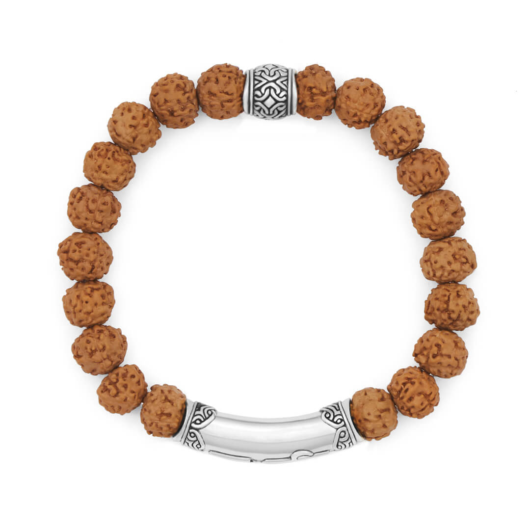 Blessed Rudraksha Mantra Bracelet (silver) 2