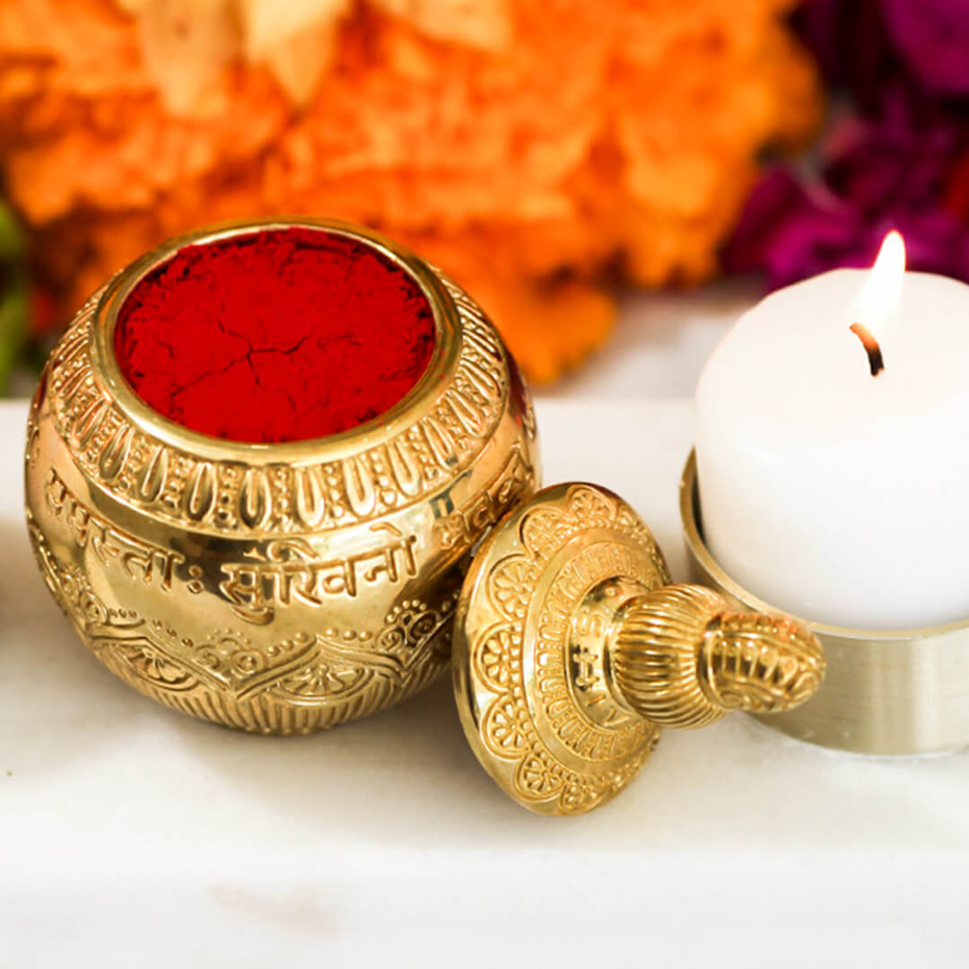 Blessing Mantra Altar Bowl (Brass) 5 – square