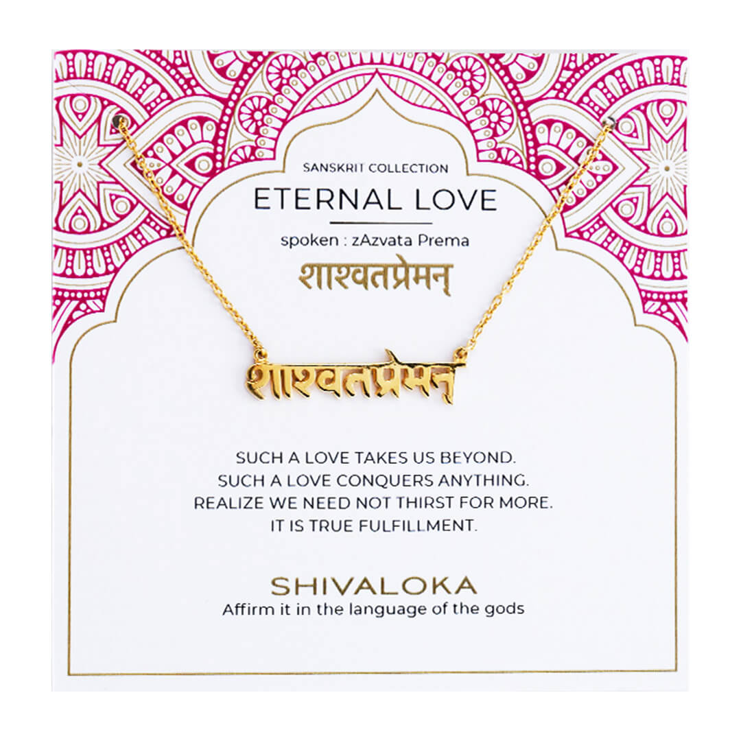 Eternal Love Sanskrit Necklace (gold) 2