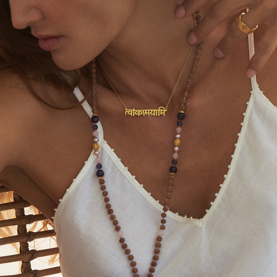 I Love You Sanskrit Necklace (gold) 8