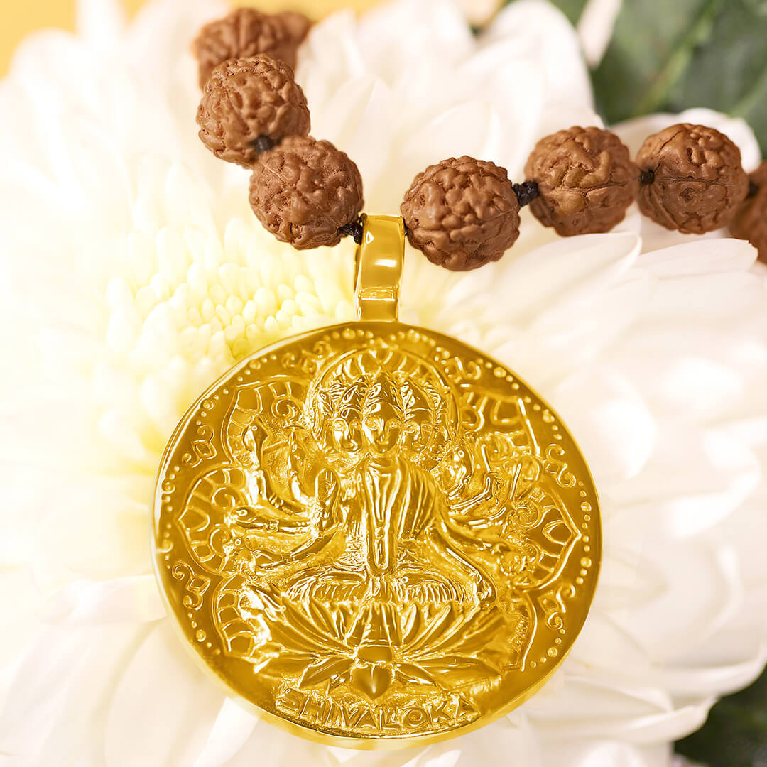 New – Gayatri Yantra Mala amethyst-green aventurine 7