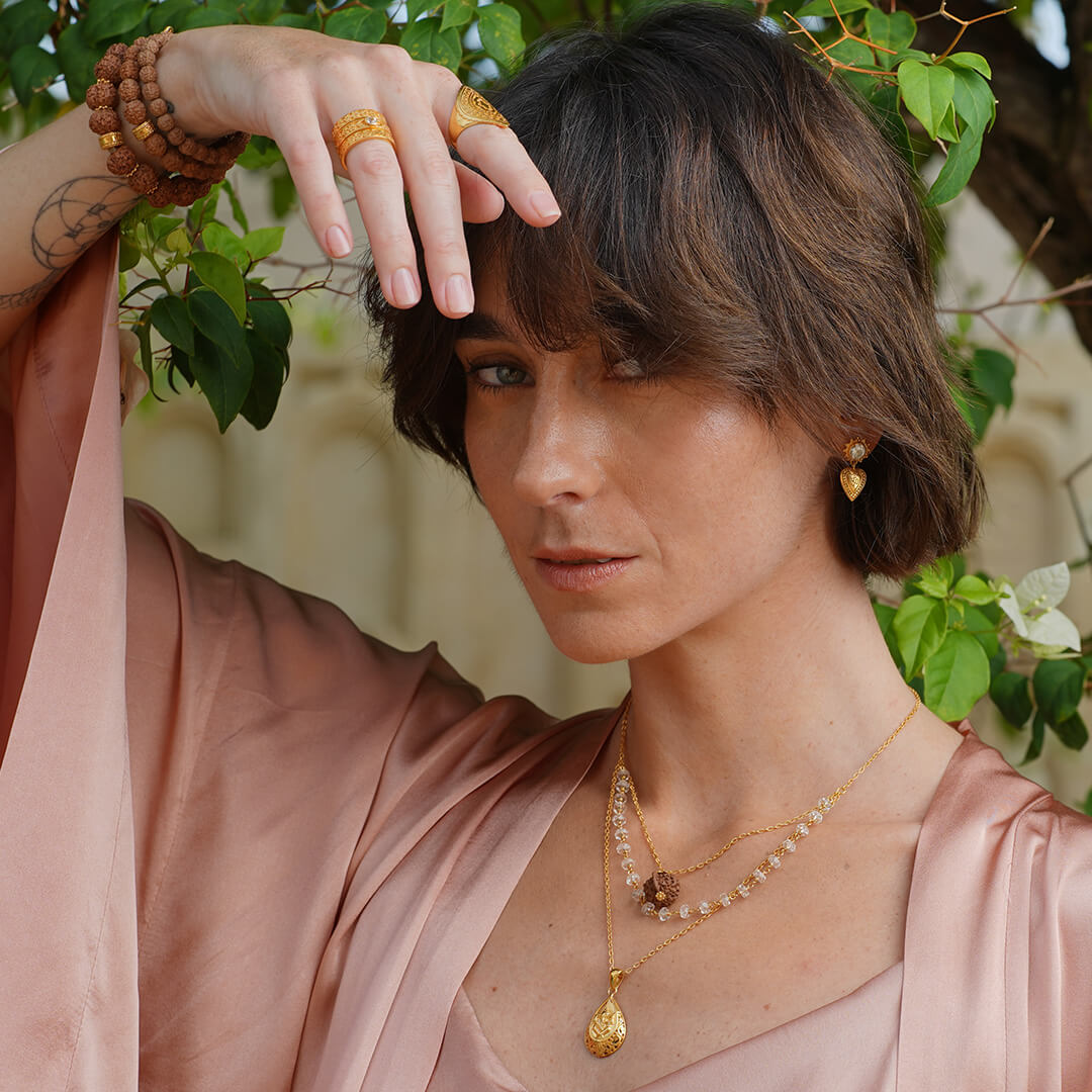 Ajna White Topaz gold 6