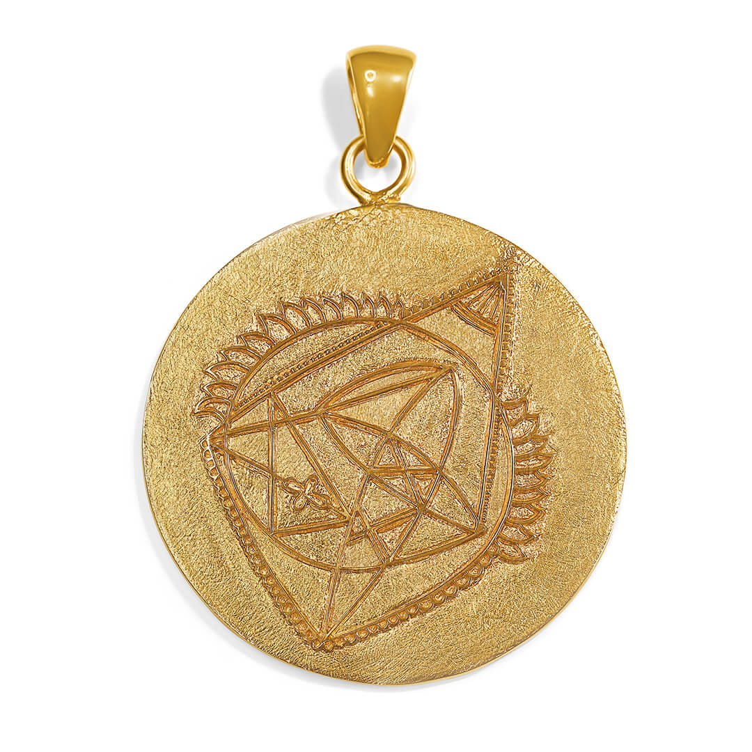 Ganesh Yantra Pendant Necklace gold 1