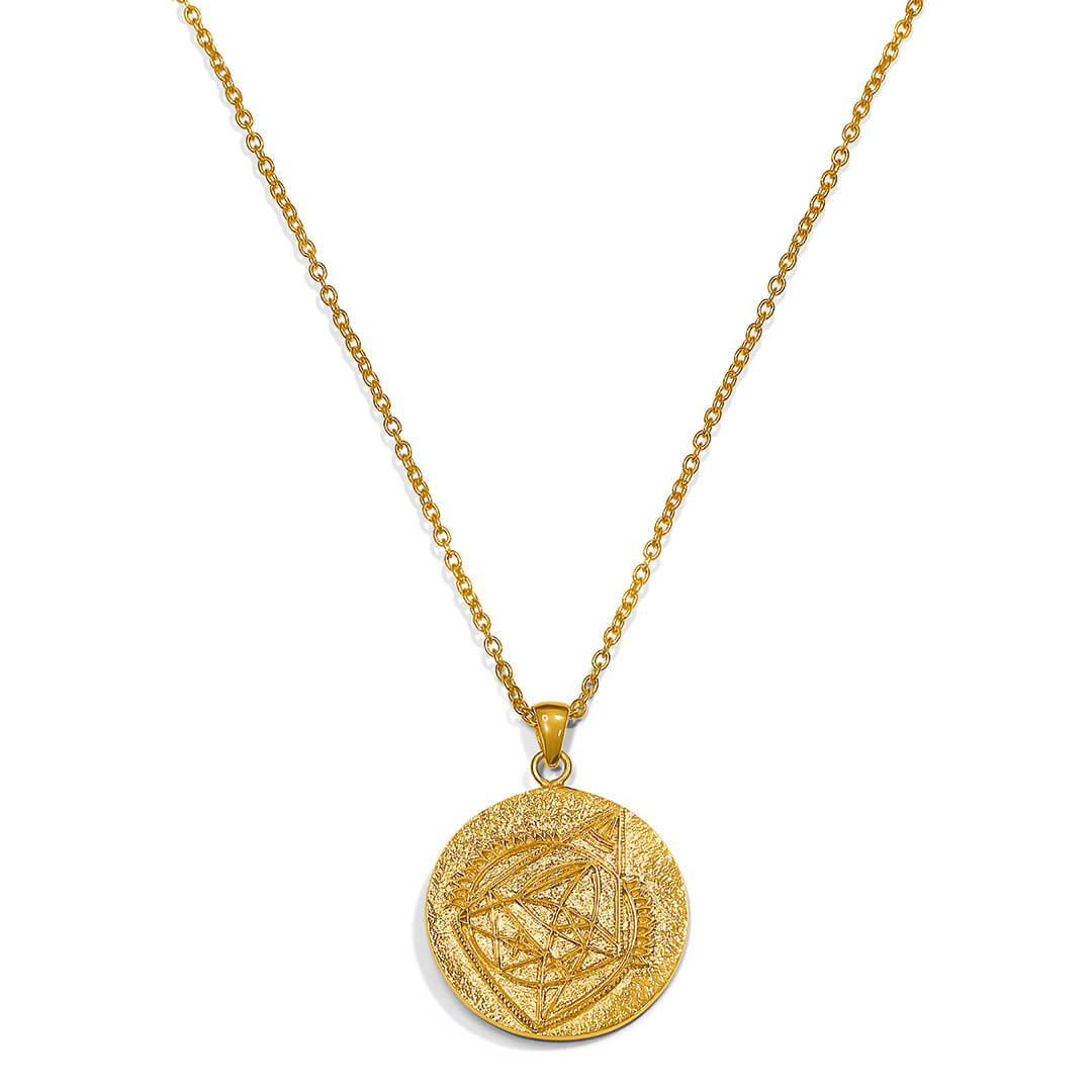 Ganesh Yantra Pendant Necklace gold 2