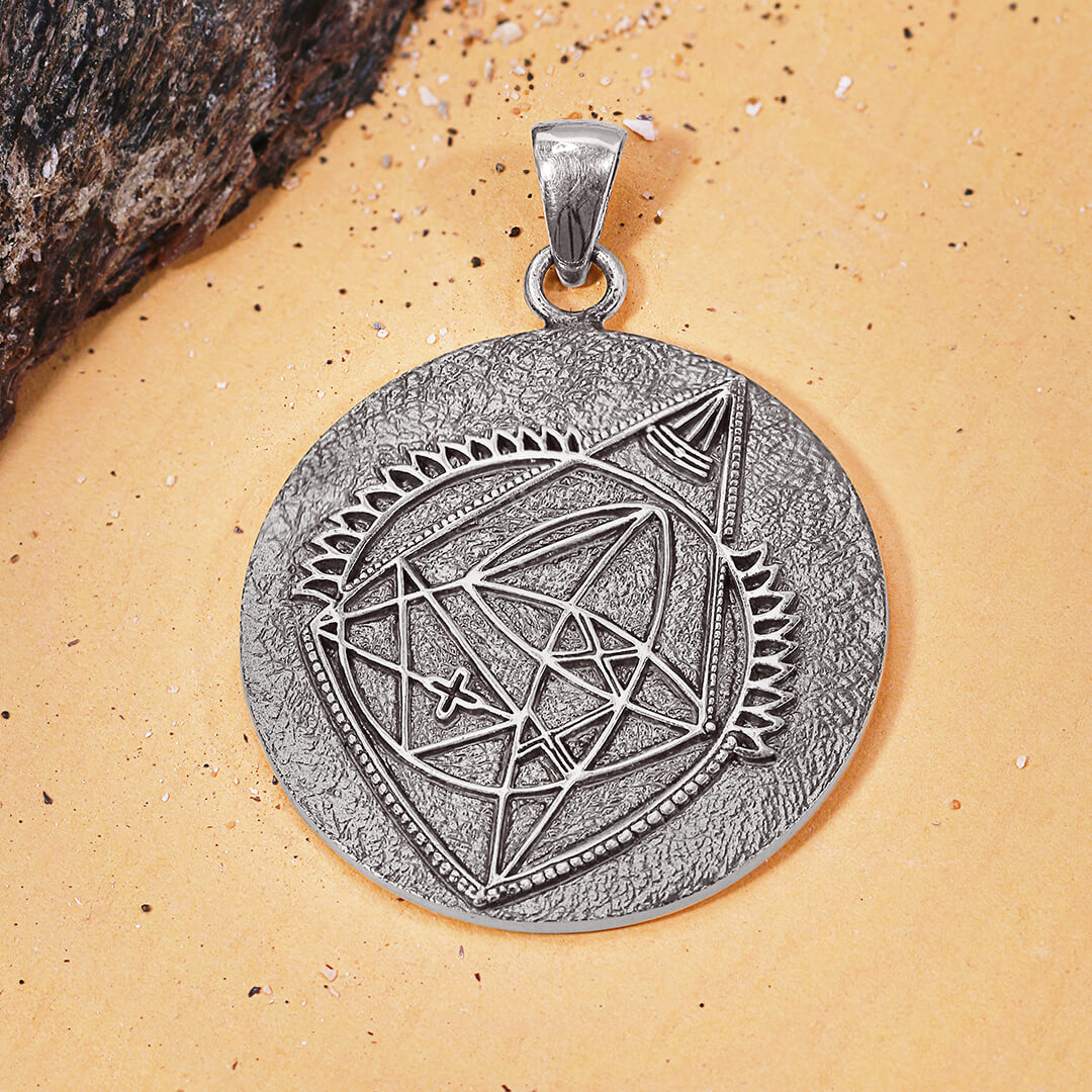 Ganesh Yantra Pendant Necklace silver 3