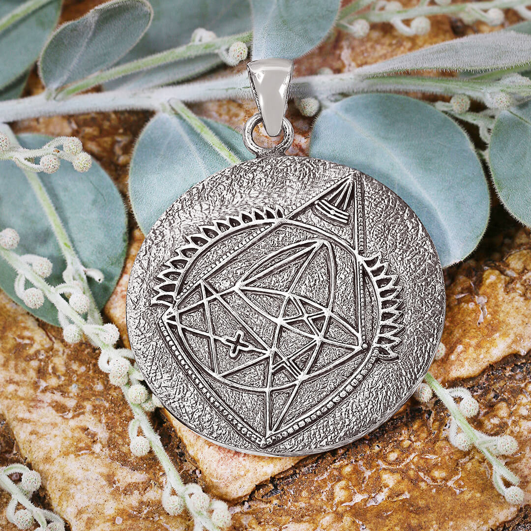 Ganesh Yantra Pendant Necklace silver 41