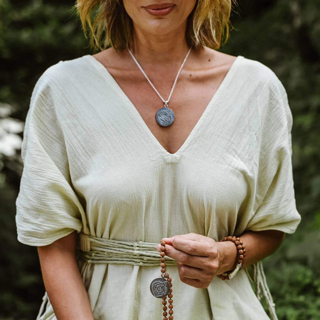 Ganesh Yantra Pendant Necklace silver 5