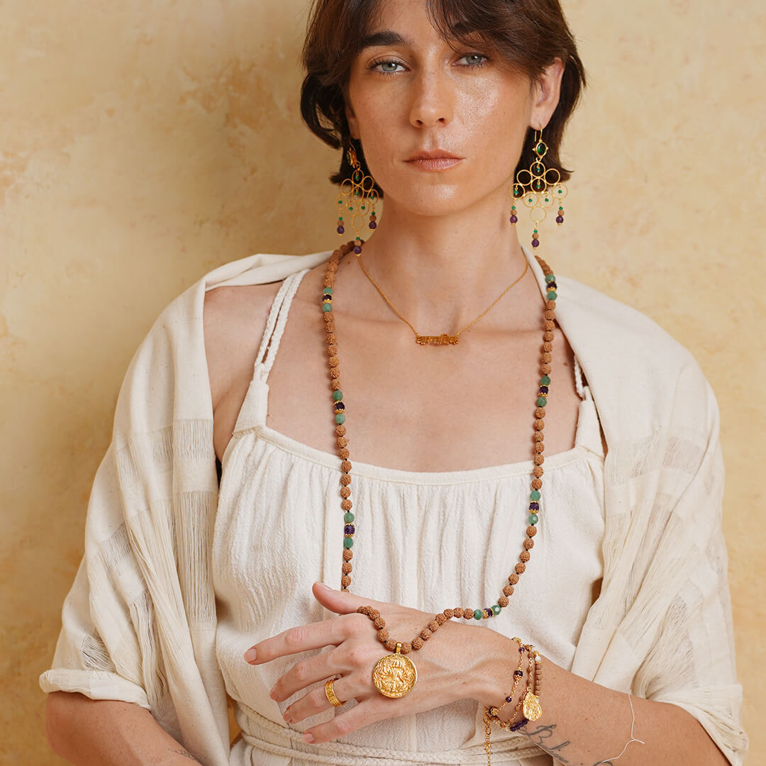 Gayatri Mala Green Aventurine-Amethyst 3