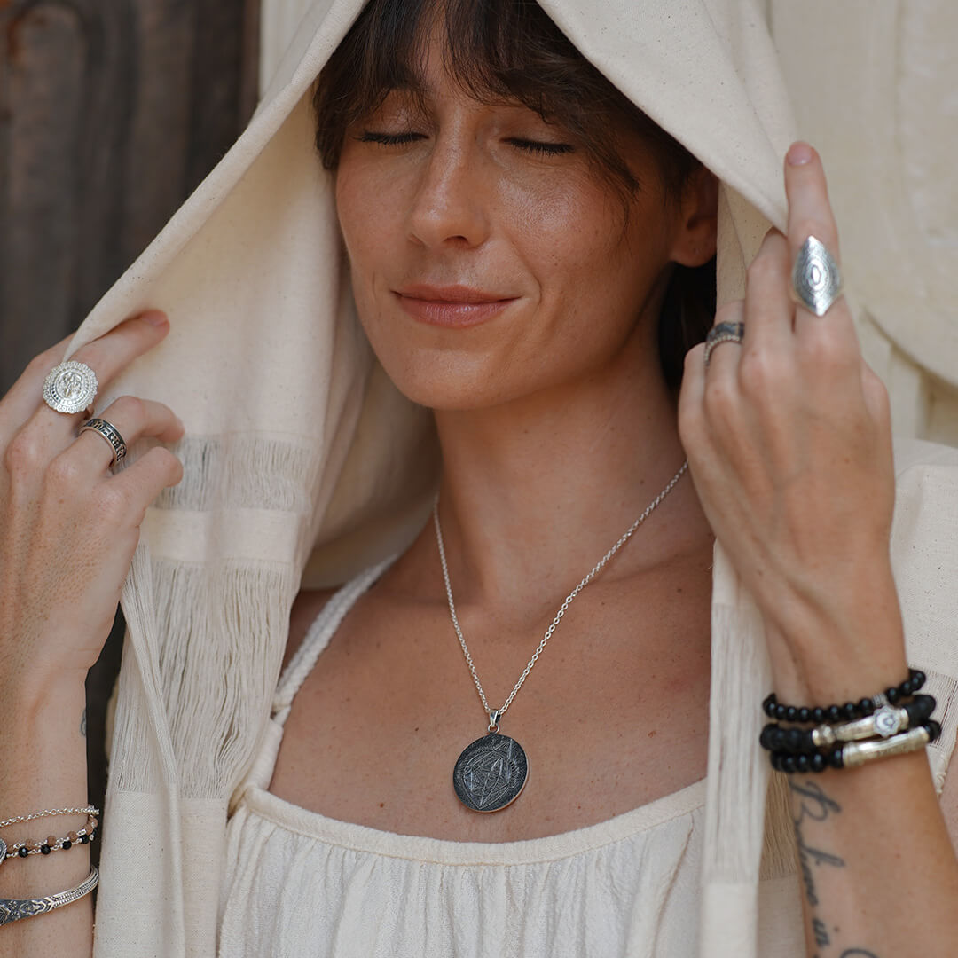 ganesh yantra pendant silver1